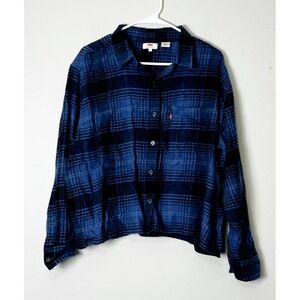 Levis WOMENS CASUAL TOP Large PURPLE  Button Down Long‎ Sleeve  Cotton